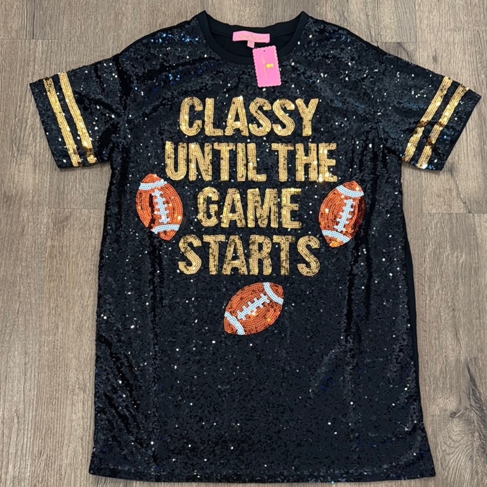 NWT Simply Southern 'Classy Until The Game Starts' Dress Size S/M - Picture 2 of 5
